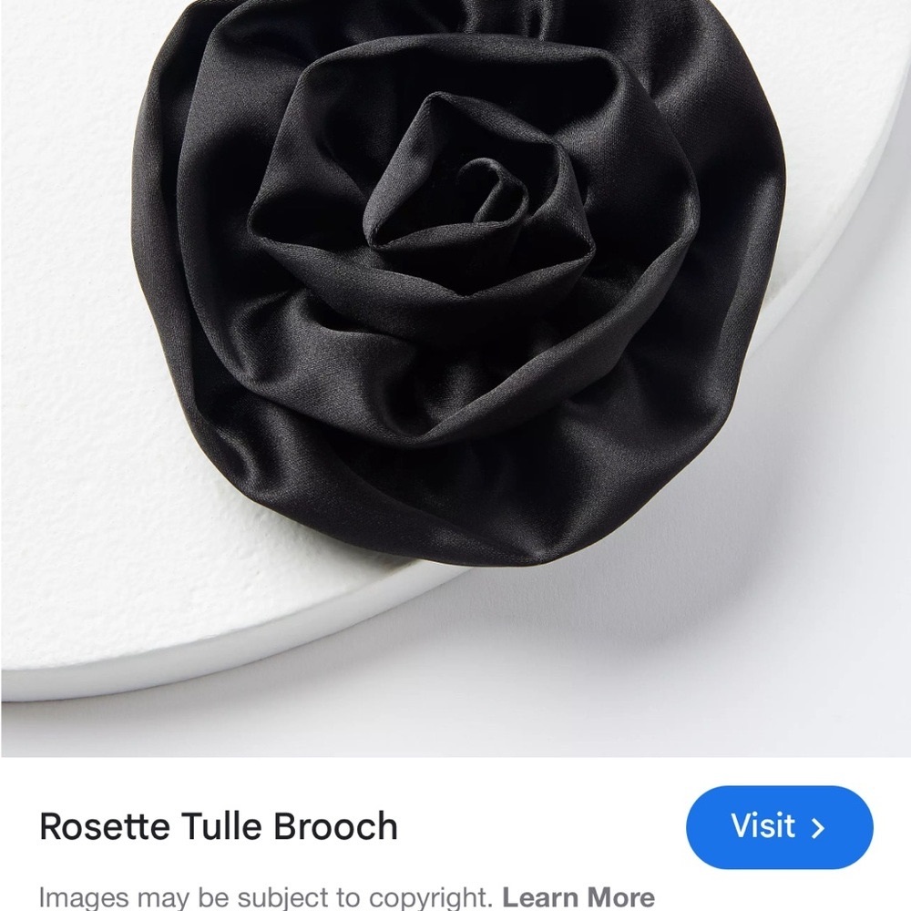 Elegant Black Satin Brooch
